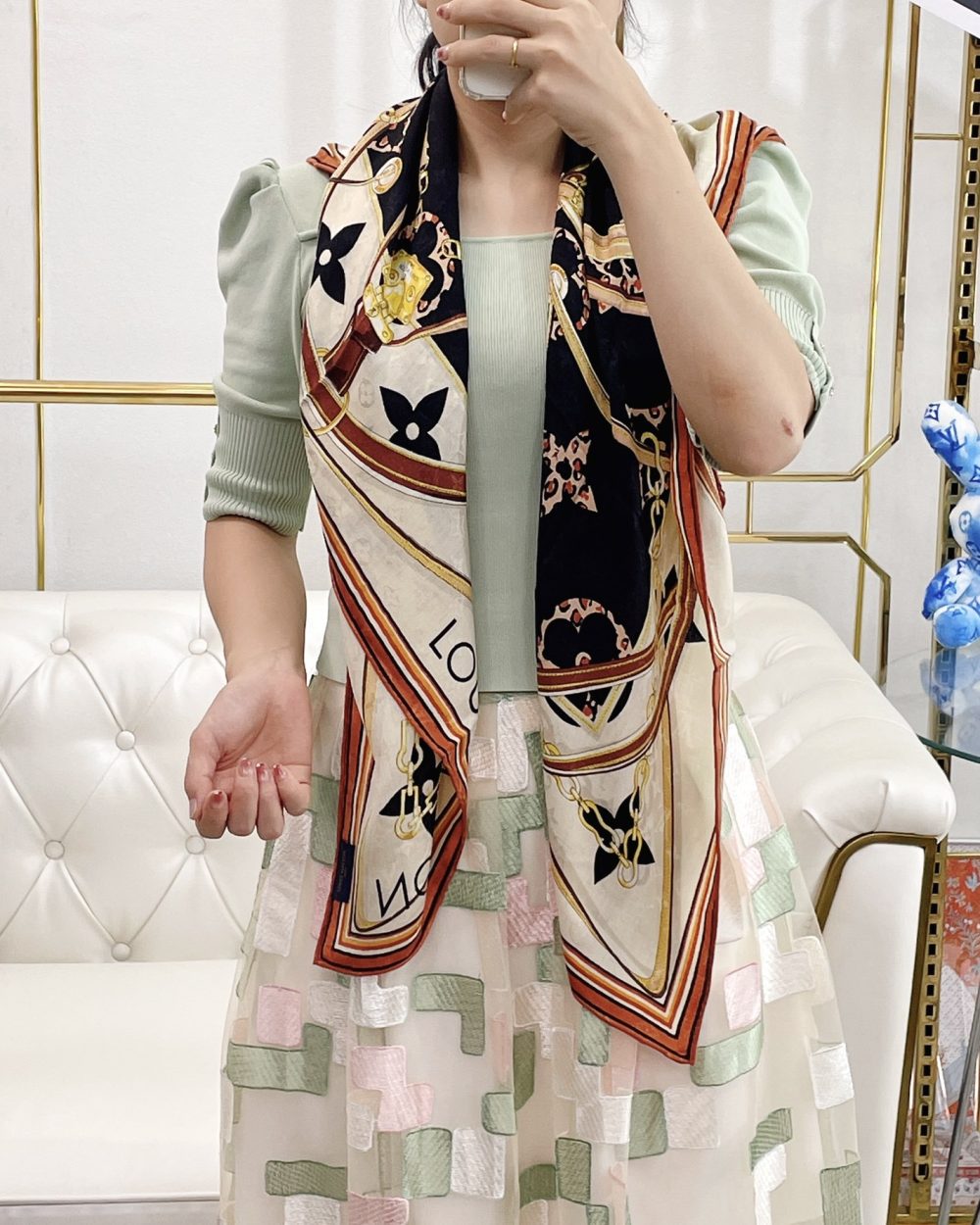 Louis Vuitton Wild at Heart My Everything Souple Face Shawl Brown 110cm/43in m00411