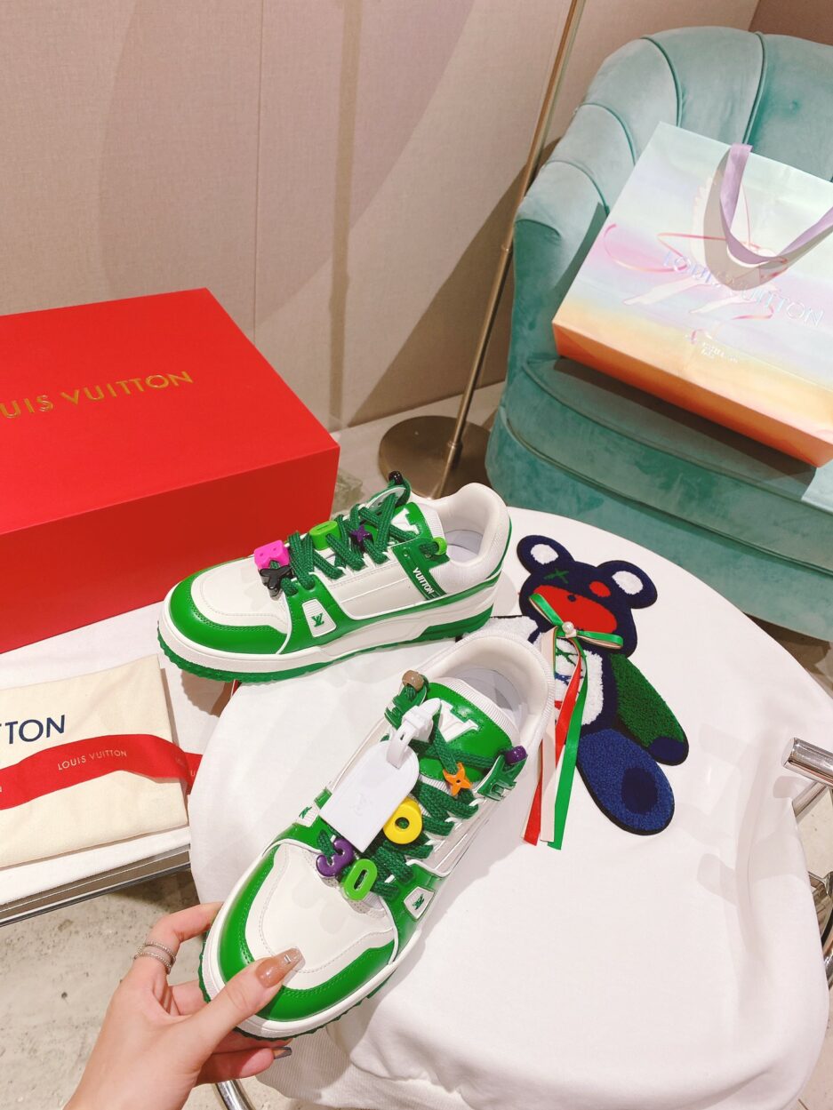 Louis Vuitton Women's LV Trainer Sneaker Green For Women LV - Image 10