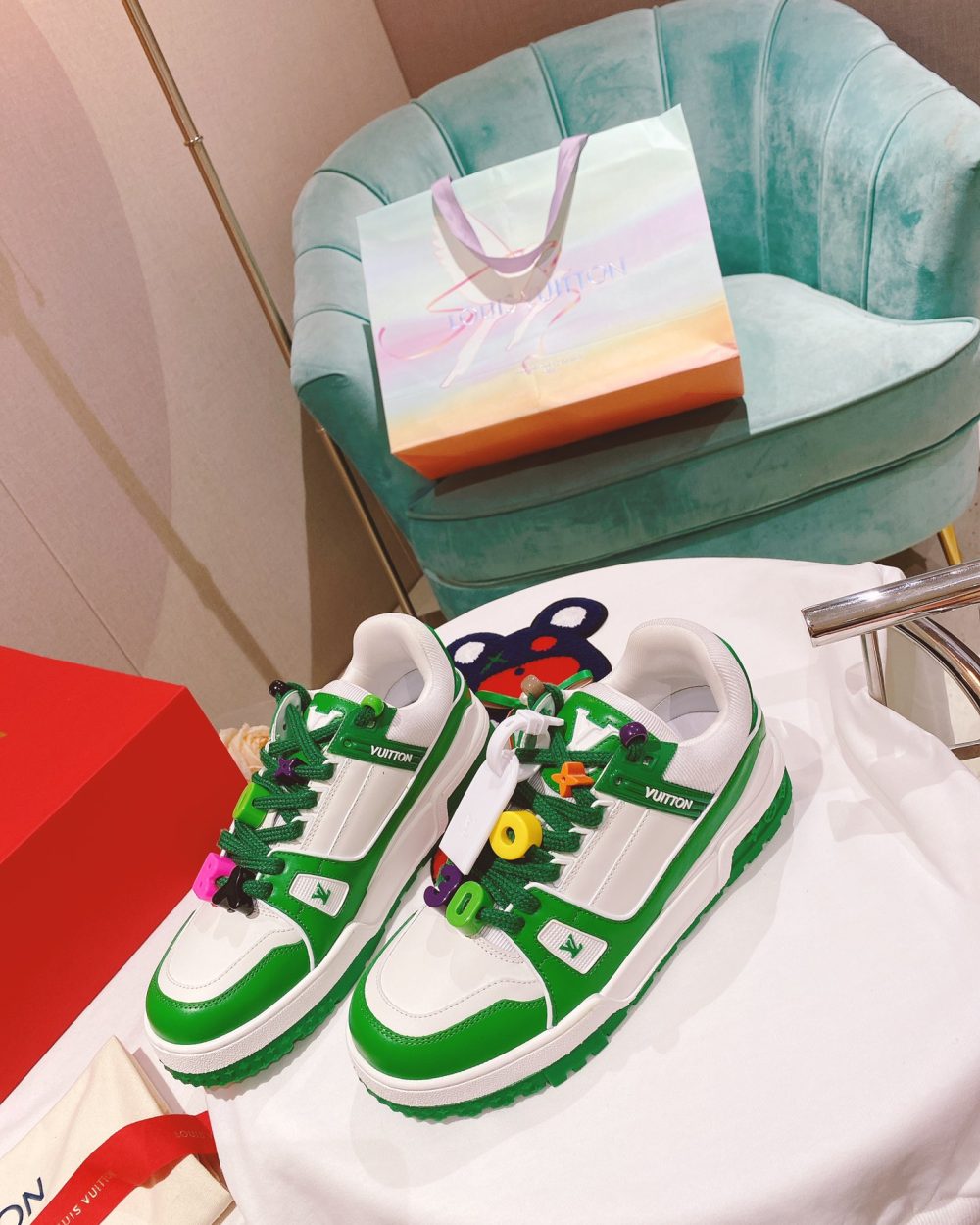 Louis Vuitton Women's LV Trainer Sneaker Green For Women LV