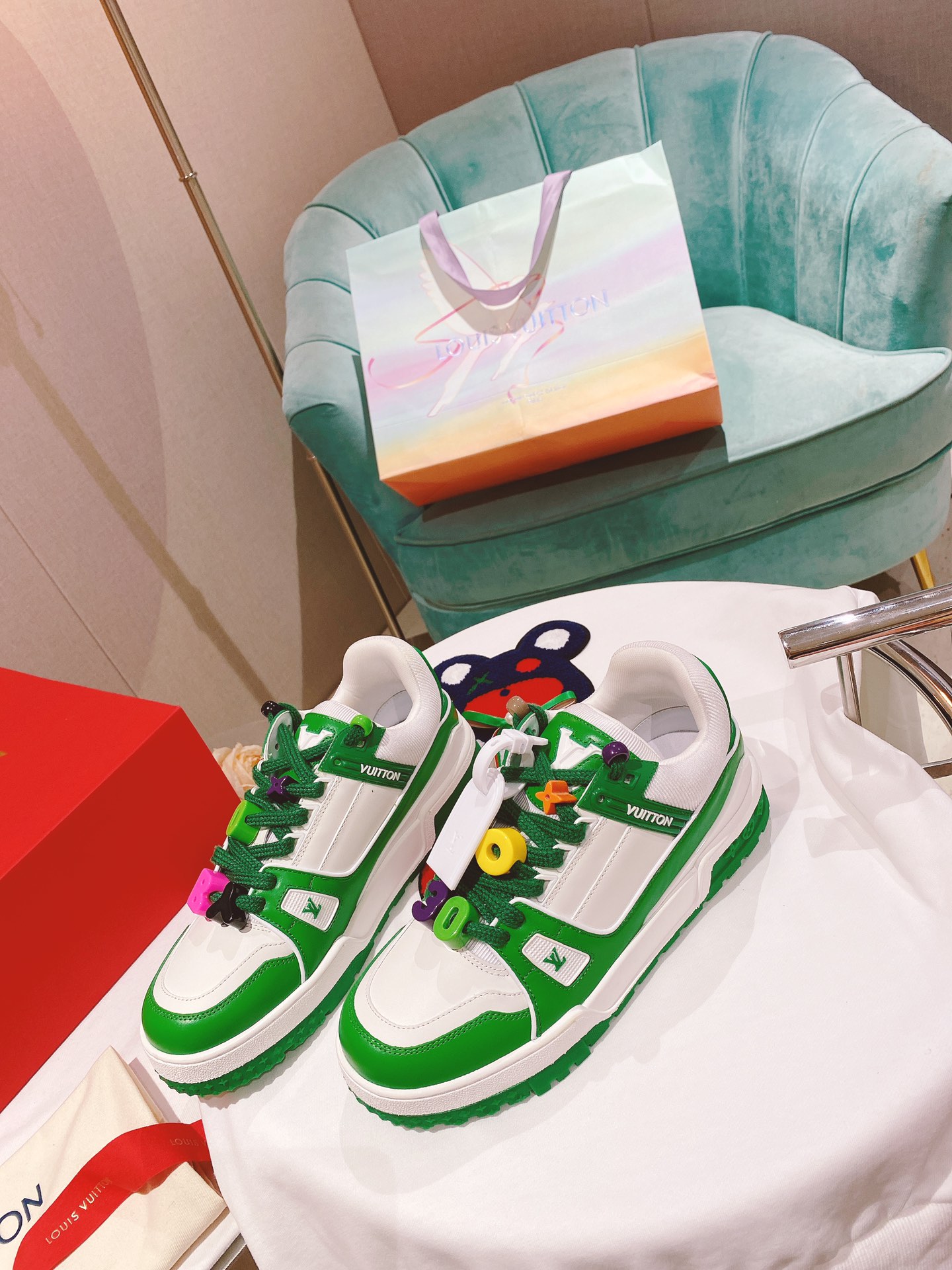 Louis Vuitton Women's LV Trainer Sneaker Green For Women LV - Image 7