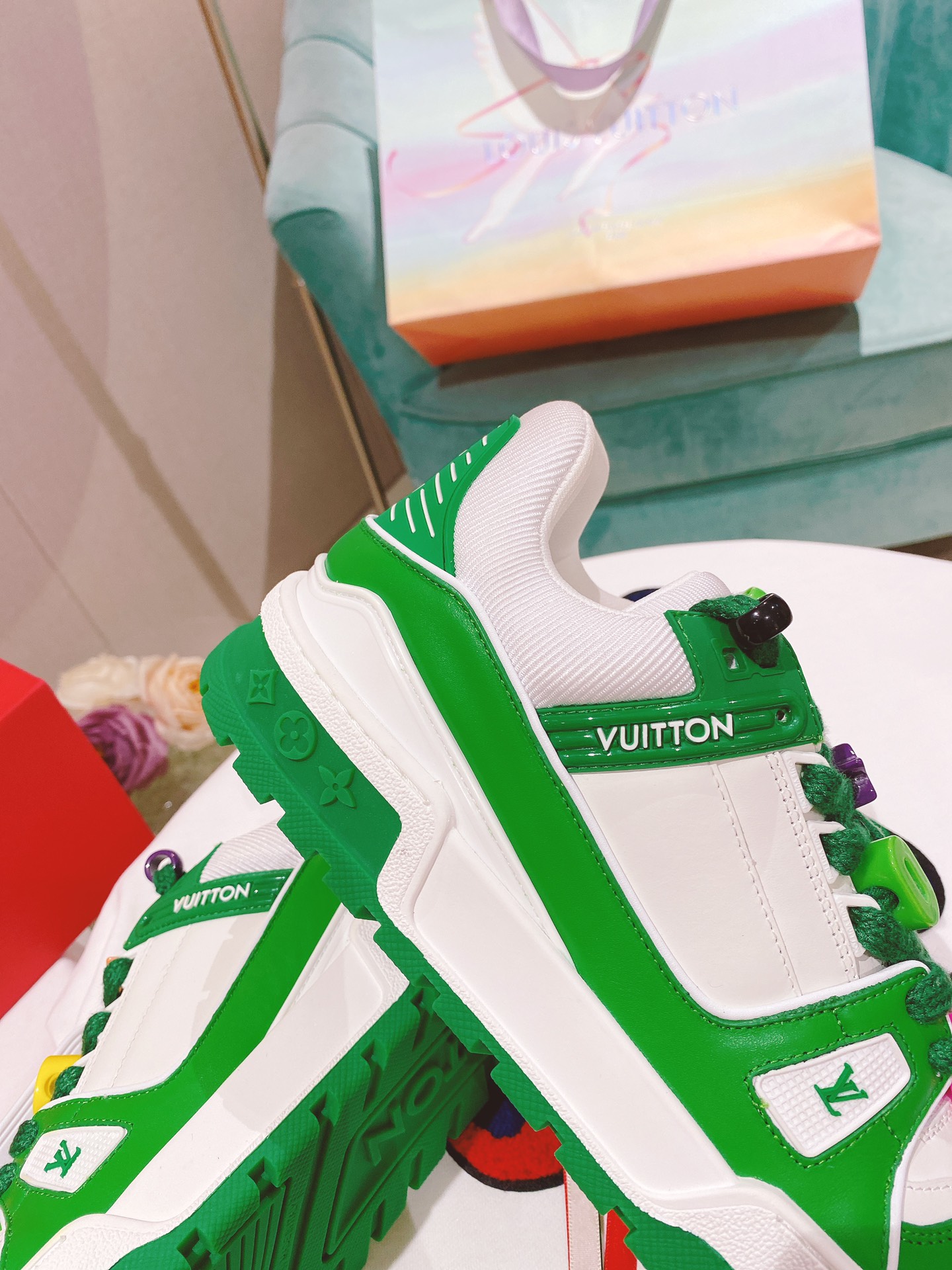 Louis Vuitton Women's LV Trainer Sneaker Green For Women LV - Image 3