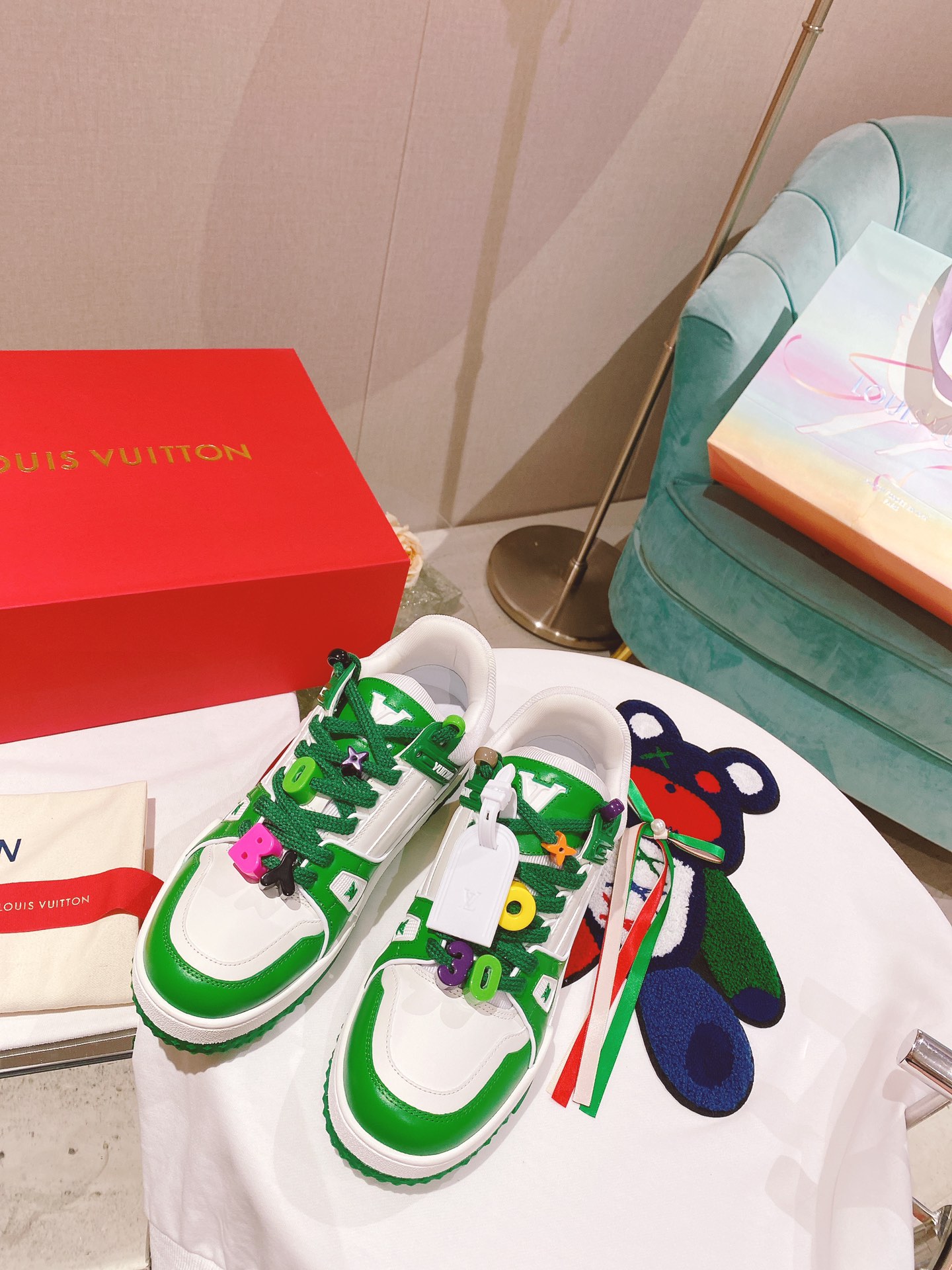 Louis Vuitton Women's LV Trainer Sneaker Green For Women LV - Image 8