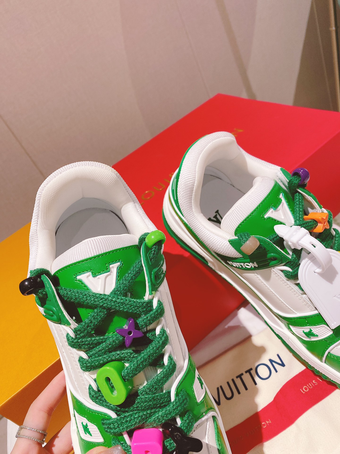 Louis Vuitton Women's LV Trainer Sneaker Green For Women LV - Image 6