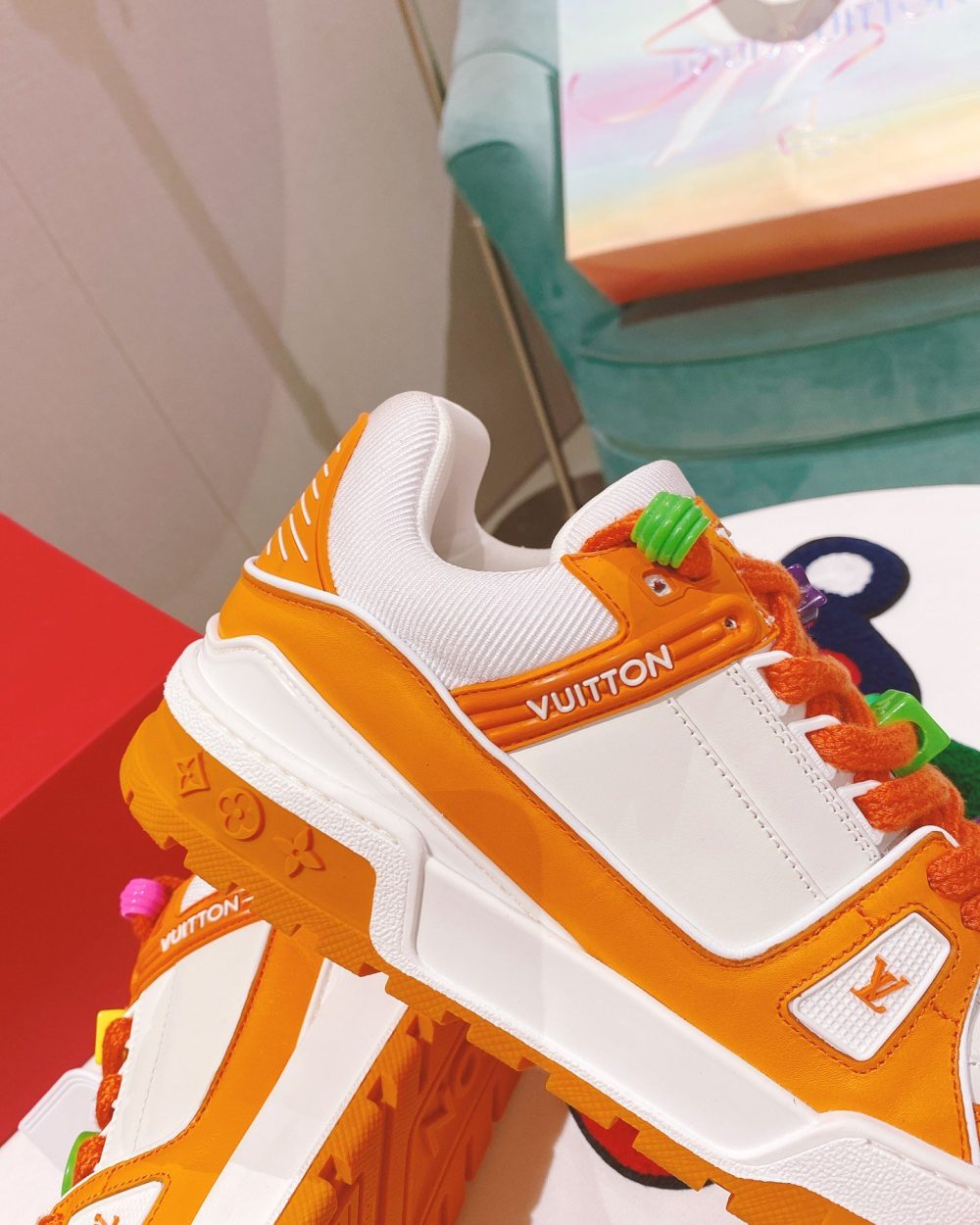 Louis Vuitton Women's LV Trainer Sneaker Orange For Women LV