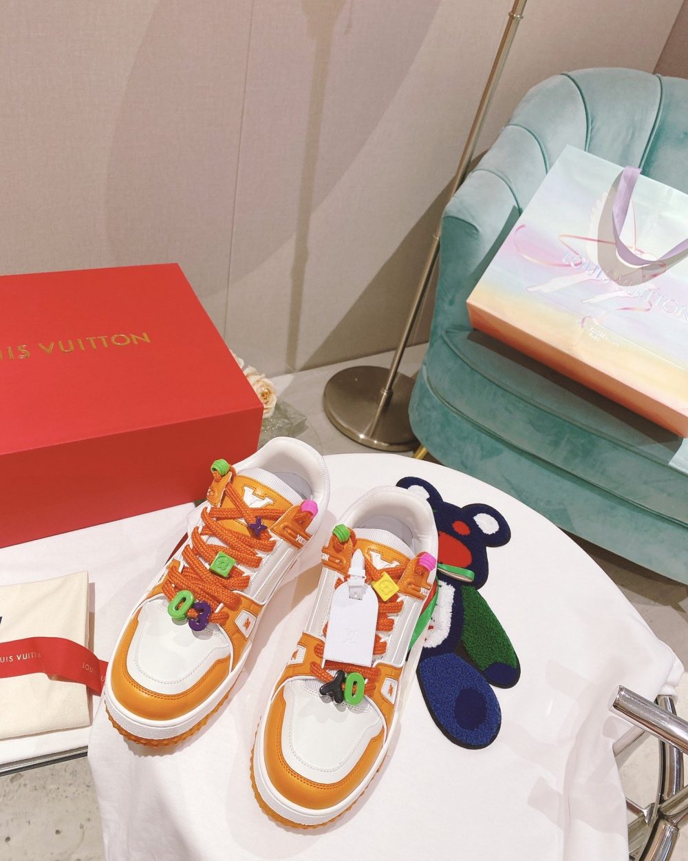 Louis Vuitton Women's LV Trainer Sneaker Orange For Women LV