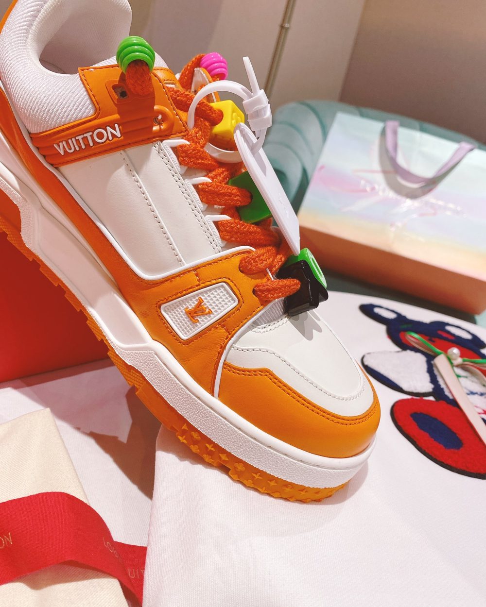Louis Vuitton Women's LV Trainer Sneaker Orange For Women LV