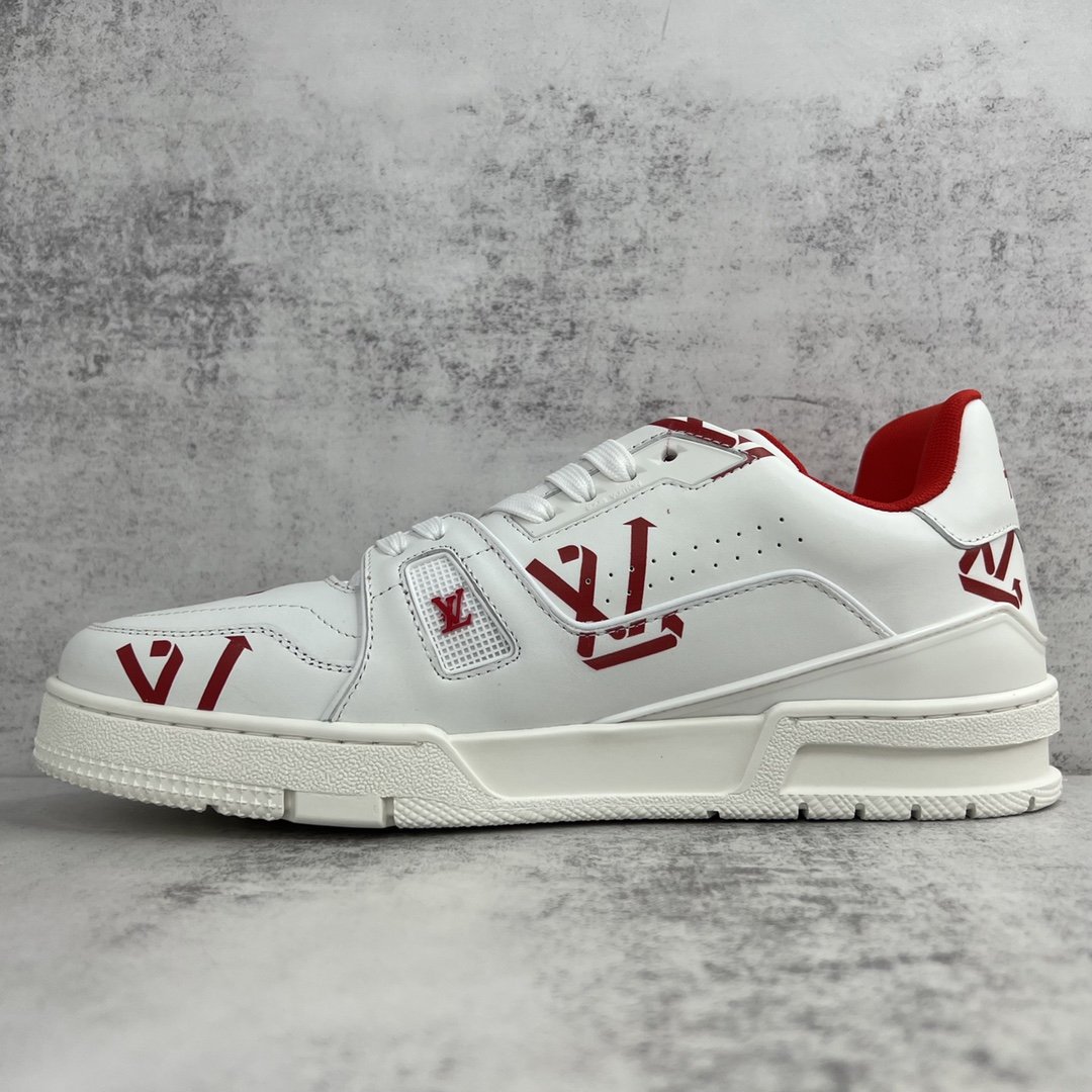 Louis Vuitton Women's LV Trainer Sneaker Red For Women LV - Image 5