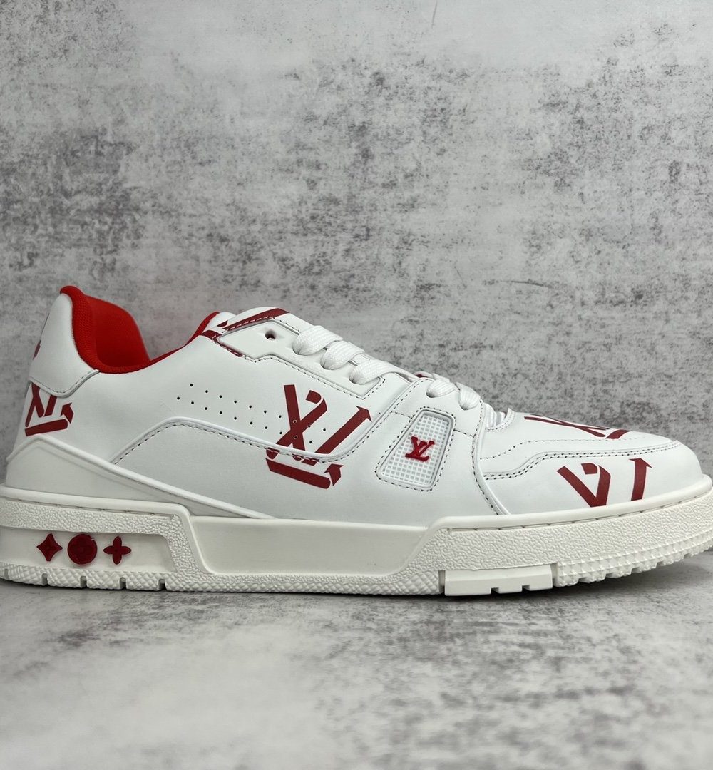 Louis Vuitton Women's LV Trainer Sneaker Red For Women LV