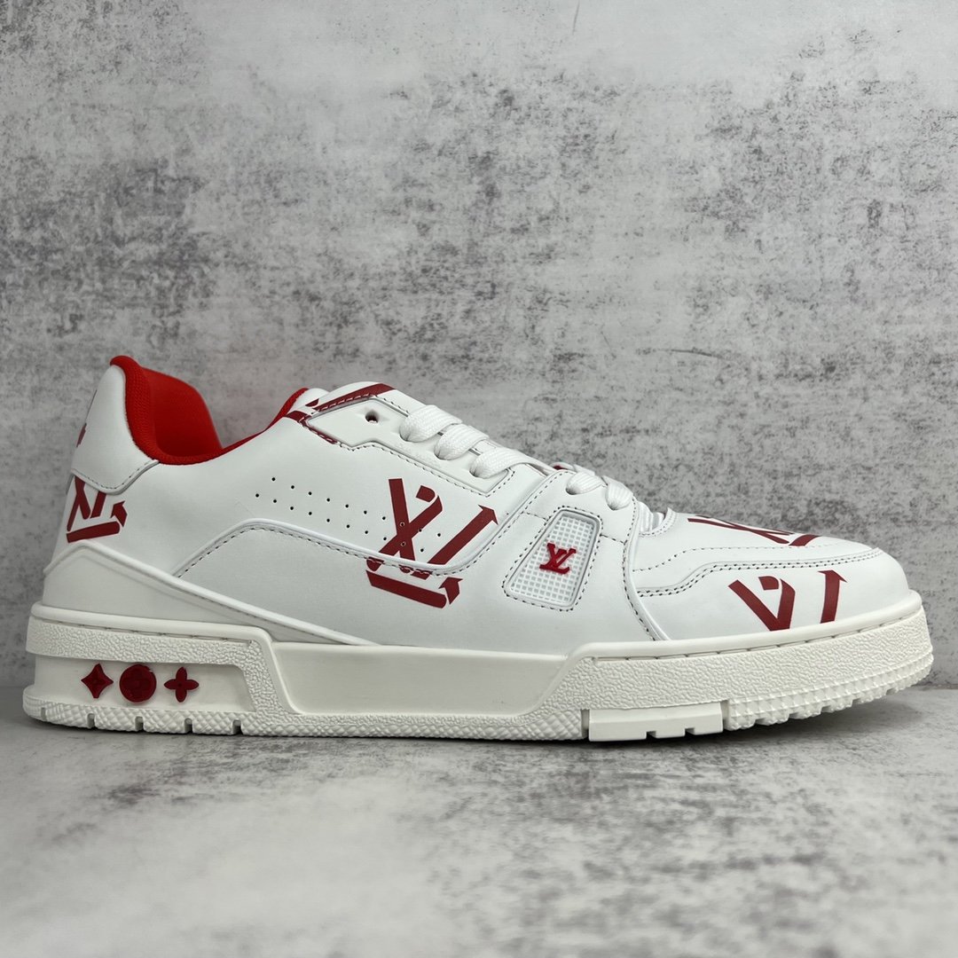 Louis Vuitton Women's LV Trainer Sneaker Red For Women LV - Image 9