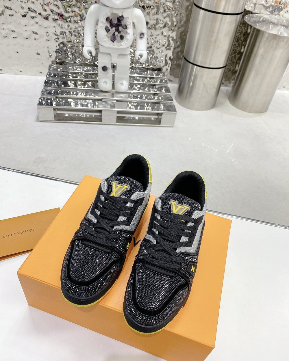 Louis Vuitton Women's LV Trainers Black And Yellow For Women LV