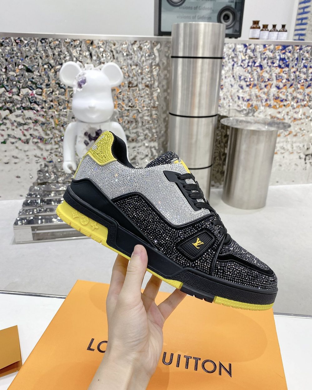Louis Vuitton Women's LV Trainers Black And Yellow For Women LV