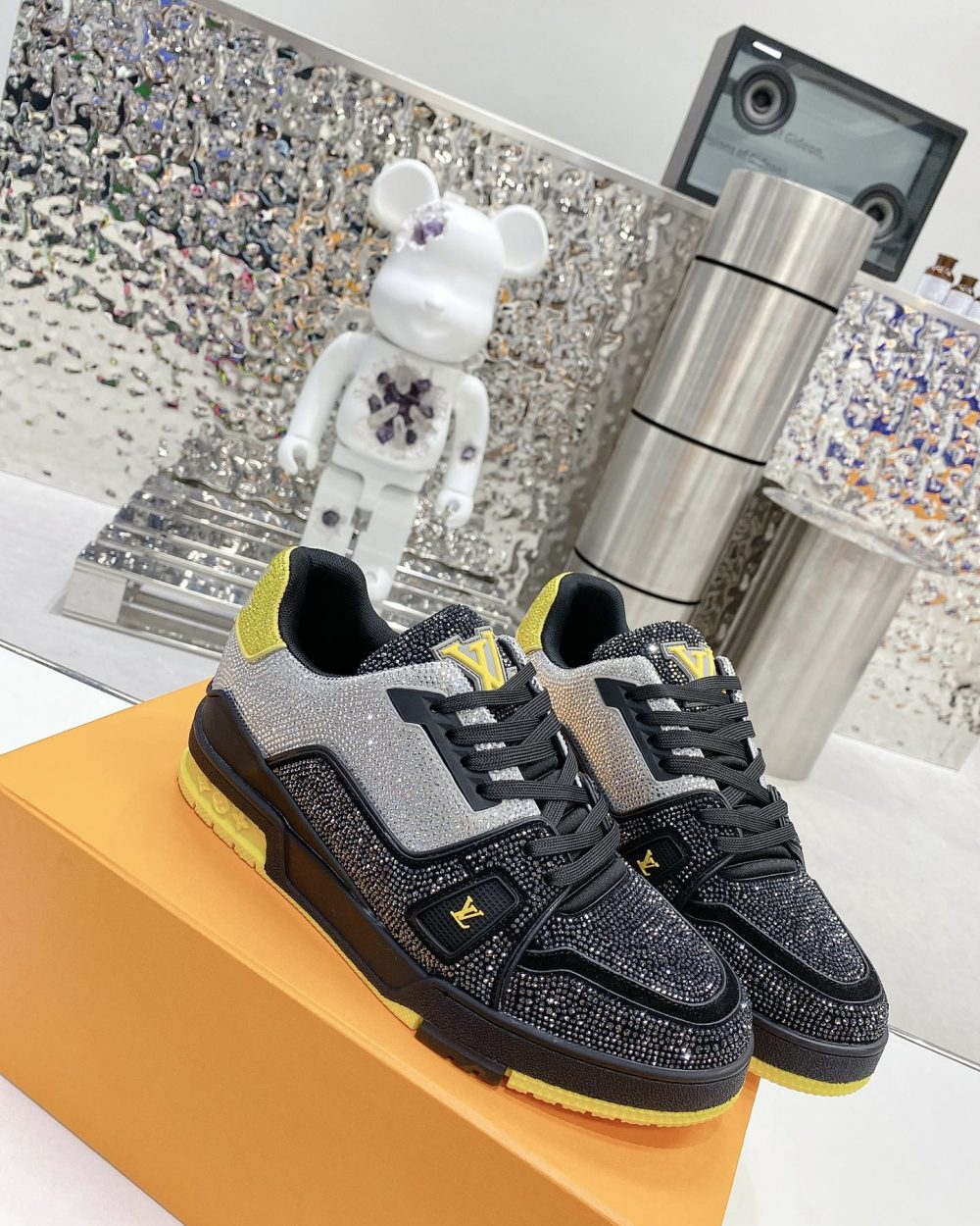 Louis Vuitton Women's LV Trainers Black And Yellow For Women LV