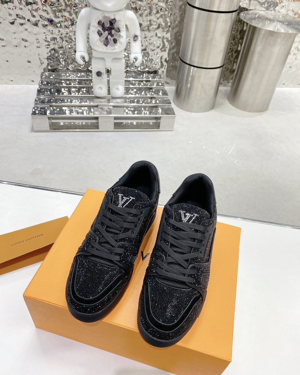 Louis Vuitton Women's LV Trainers Black For Women LV