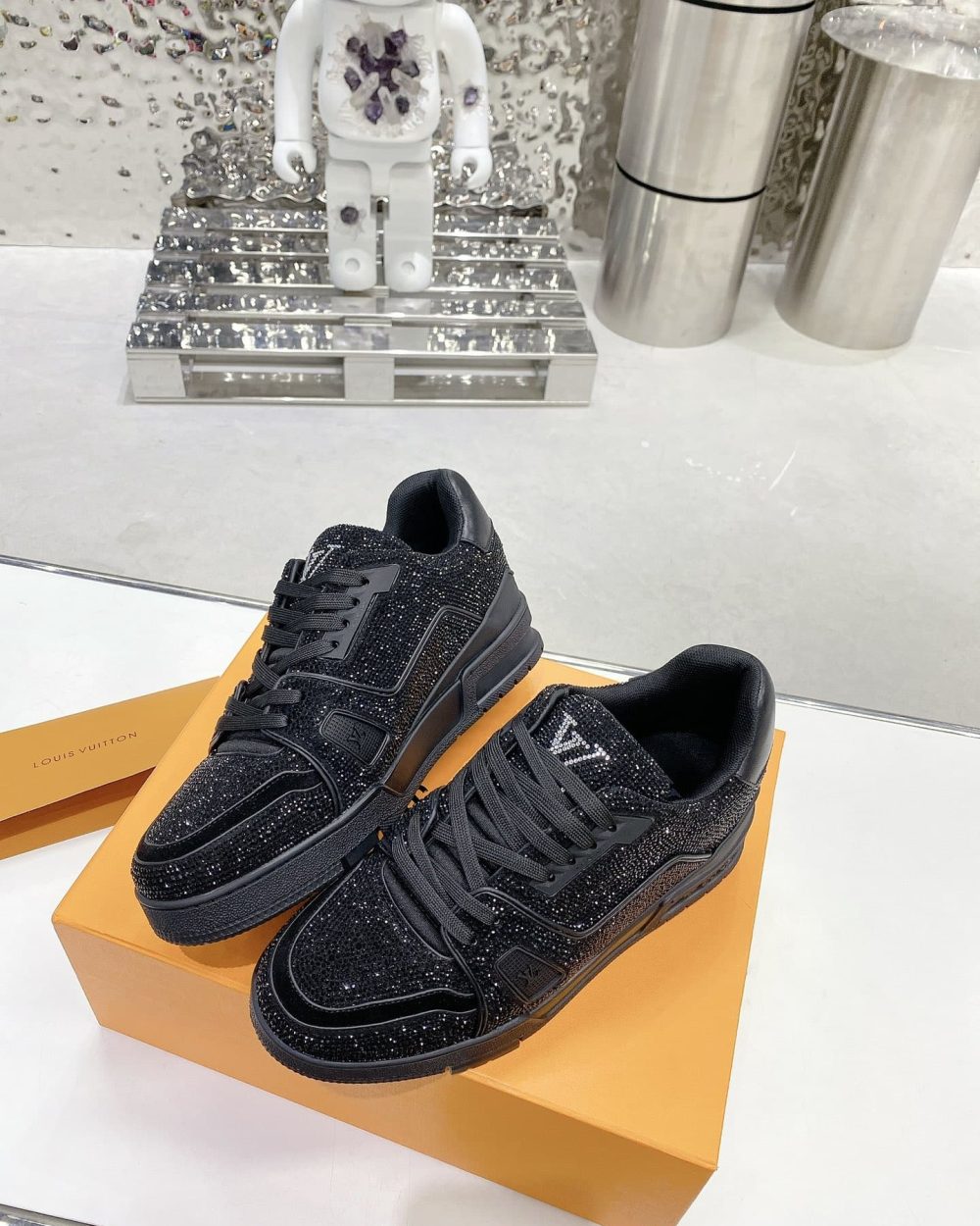 Louis Vuitton Women's LV Trainers Black For Women LV