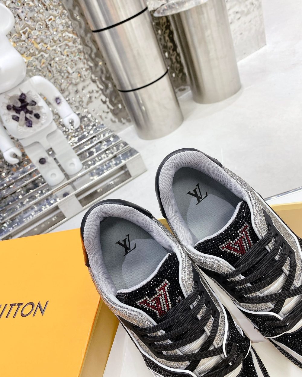 Louis Vuitton Women's LV Trainers Black For Women LV