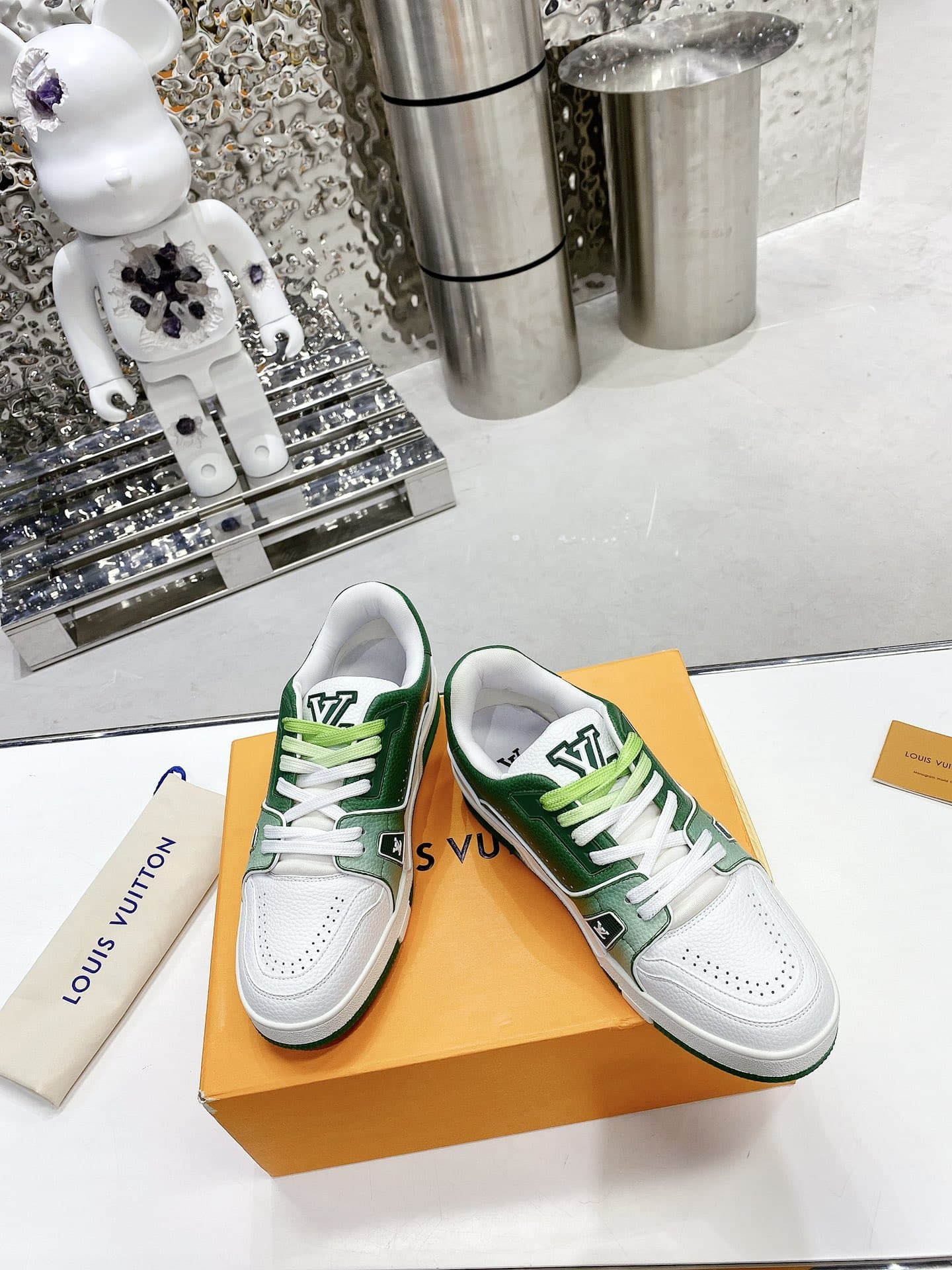 Louis Vuitton Women's LV Trainers Green For Women LV
