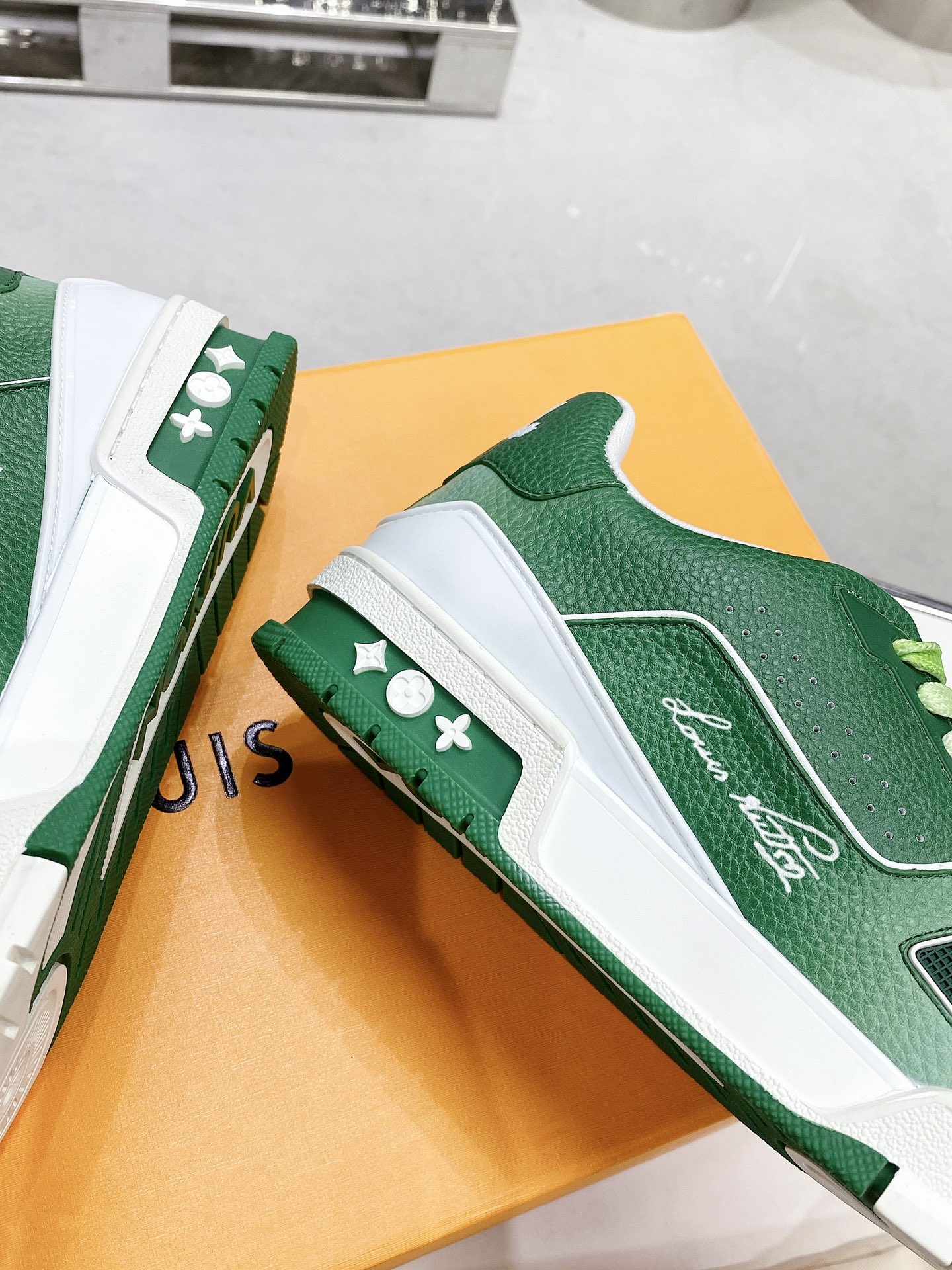 Louis Vuitton Women's LV Trainers Green For Women LV - Image 3