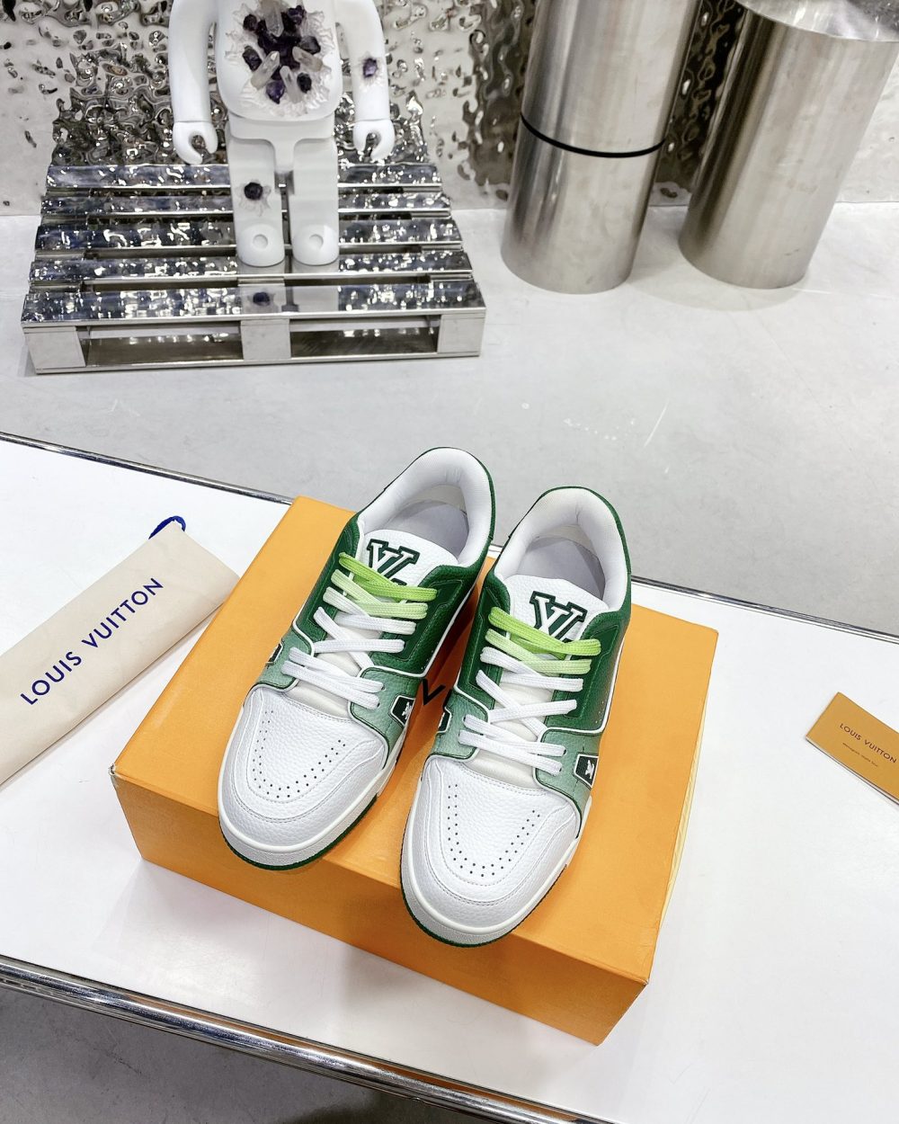 Louis Vuitton Women's LV Trainers Green For Women LV