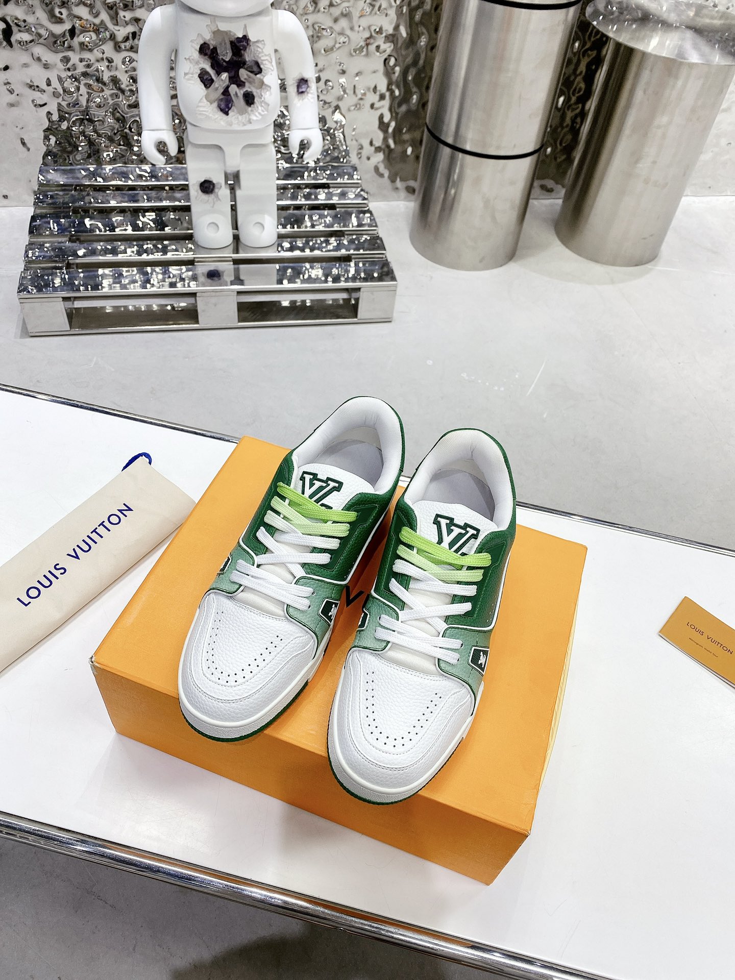 Louis Vuitton Women's LV Trainers Green For Women LV - Image 2