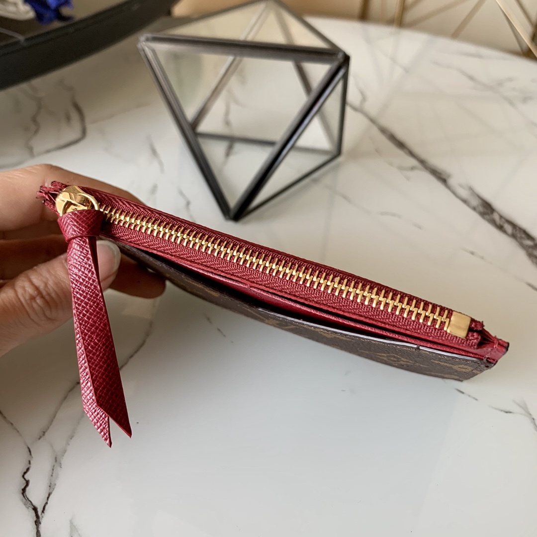 1:1 Replica Louis Vuitton Zipped Card Holder Monogram Canvas Orange For Women, Women Wallet LV - Image 3