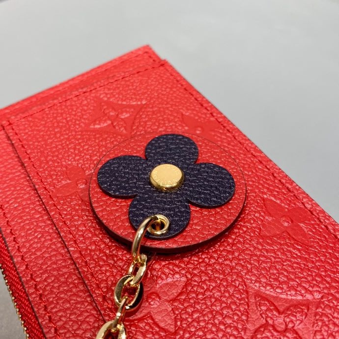 1:1 Replica Louis Vuitton Zipped Card Holder Monogram Empreinte Red For Women, Women's Wallet 5.12in/13cm - Image 5