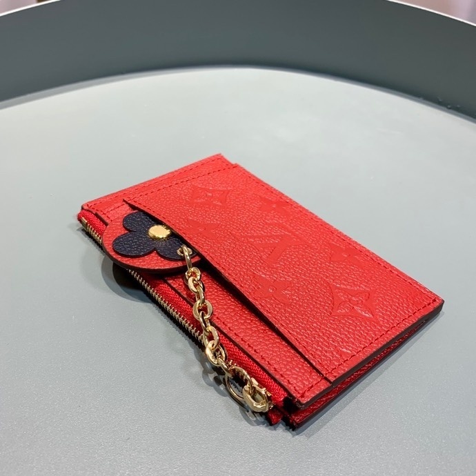 1:1 Replica Louis Vuitton Zipped Card Holder Monogram Empreinte Red For Women, Women's Wallet 5.12in/13cm - Image 4