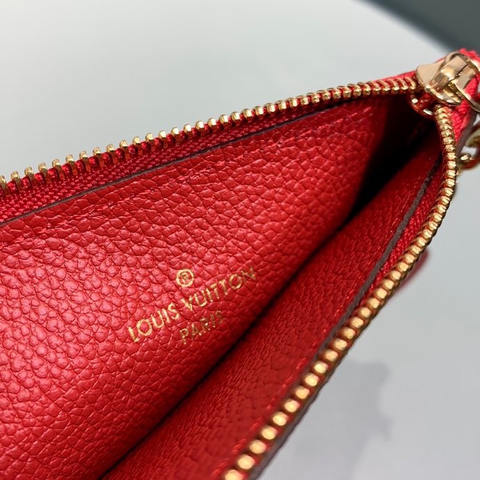 1:1 Replica Louis Vuitton Zipped Card Holder Monogram Empreinte Red For Women, Women's Wallet 5.12in/13cm - Image 8