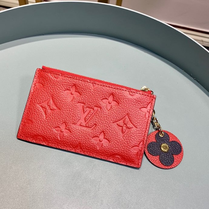 1:1 Replica Louis Vuitton Zipped Card Holder Monogram Empreinte Red For Women, Women's Wallet 5.12in/13cm - Image 7