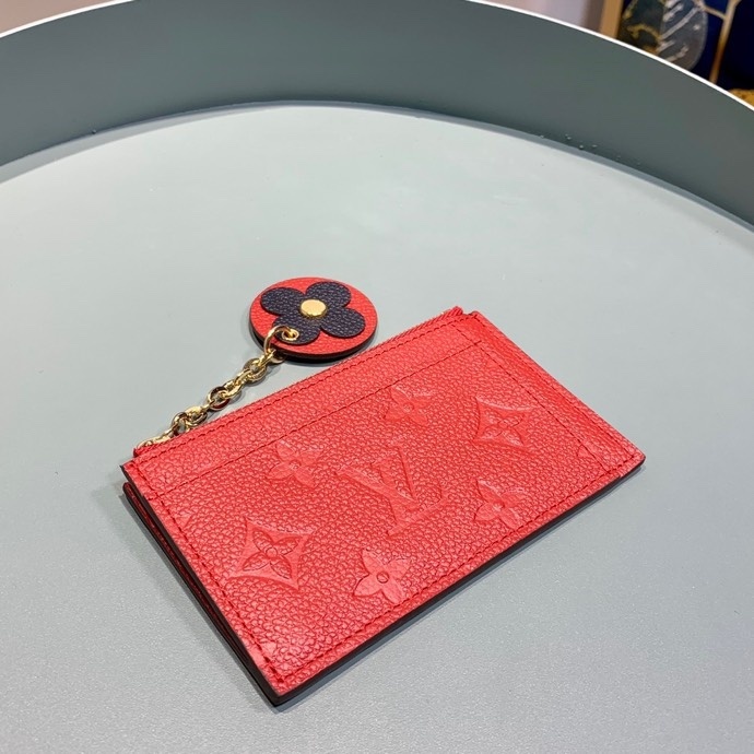 1:1 Replica Louis Vuitton Zipped Card Holder Monogram Empreinte Red For Women, Women's Wallet 5.12in/13cm - Image 3