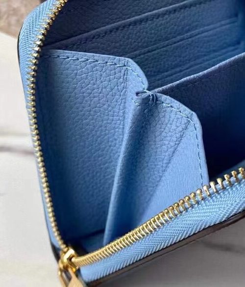 1:1 Replica Louis Vuitton Zippy Coin Purse Monogram Empreinte By The Pool For Summer Blue, Women's Wallet 11cm LV M80408