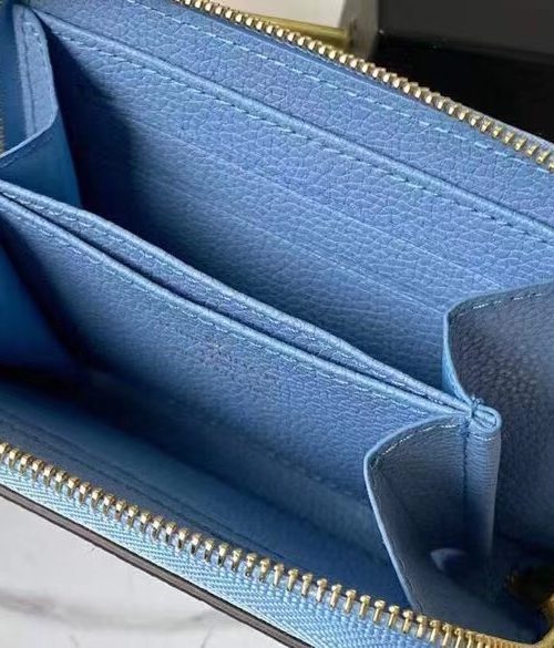 1:1 Replica Louis Vuitton Zippy Coin Purse Monogram Empreinte By The Pool For Summer Blue, Women's Wallet 11cm LV M80408