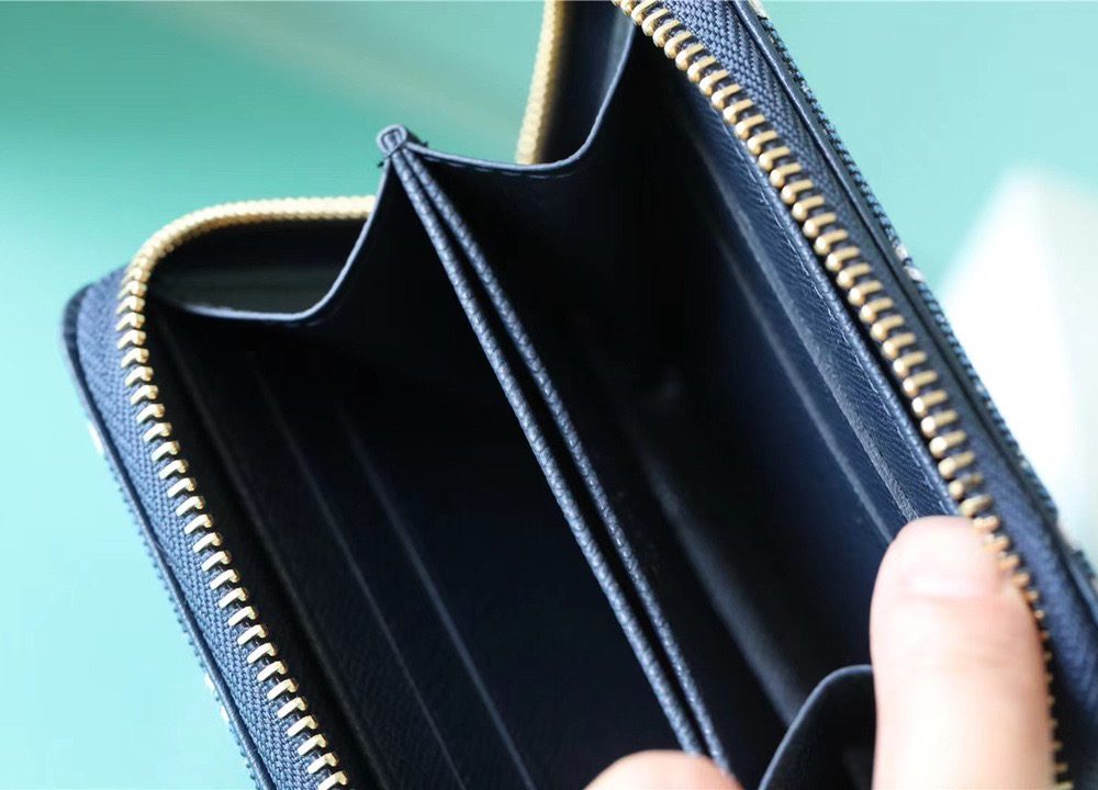 1:1 Replica Louis Vuitton Zippy Coin Purse Monogram Jacquard Denim Navy Blue For Women, Women's Wallets 4.3in/11cm LV M81185