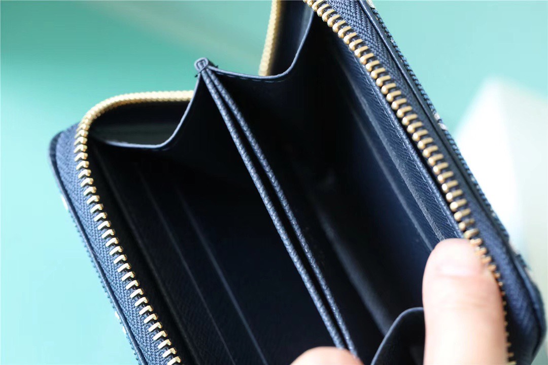 1:1 Replica Louis Vuitton Zippy Coin Purse Monogram Jacquard Denim Navy Blue For Women, Women's Wallets 4.3in/11cm LV M81185 - Image 3