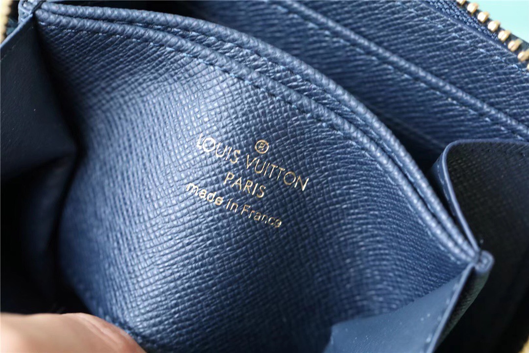 1:1 Replica Louis Vuitton Zippy Coin Purse Monogram Jacquard Denim Navy Blue For Women, Women's Wallets 4.3in/11cm LV M81185 - Image 2