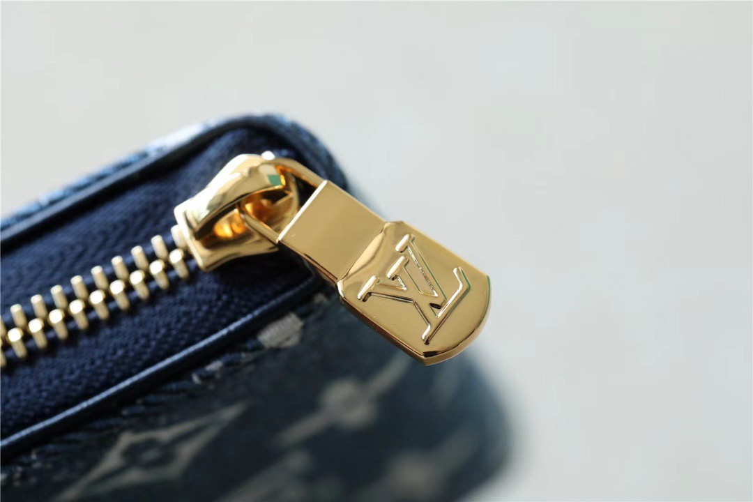 1:1 Replica Louis Vuitton Zippy Coin Purse Monogram Jacquard Denim Navy Blue For Women, Women's Wallets 4.3in/11cm LV M81185 - Image 9