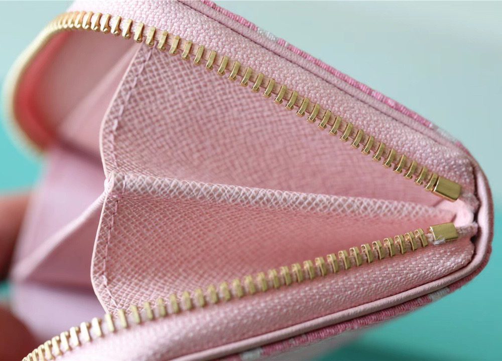 1:1 Replica Louis Vuitton Zippy Coin Purse Monogram Jacquard Denim Pink For Women, Women's Wallets 4.3in/11cm LV 