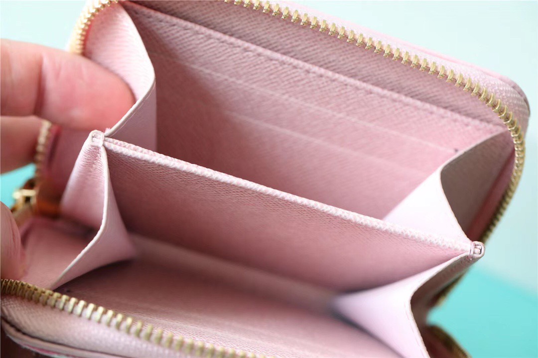 1:1 Replica Louis Vuitton Zippy Coin Purse Monogram Jacquard Denim Pink For Women, Women's Wallets 4.3in/11cm LV - Image 5