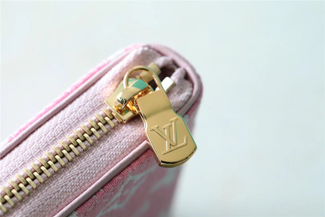 1:1 Replica Louis Vuitton Zippy Coin Purse Monogram Jacquard Denim Pink For Women, Women's Wallets 4.3in/11cm LV - Image 6