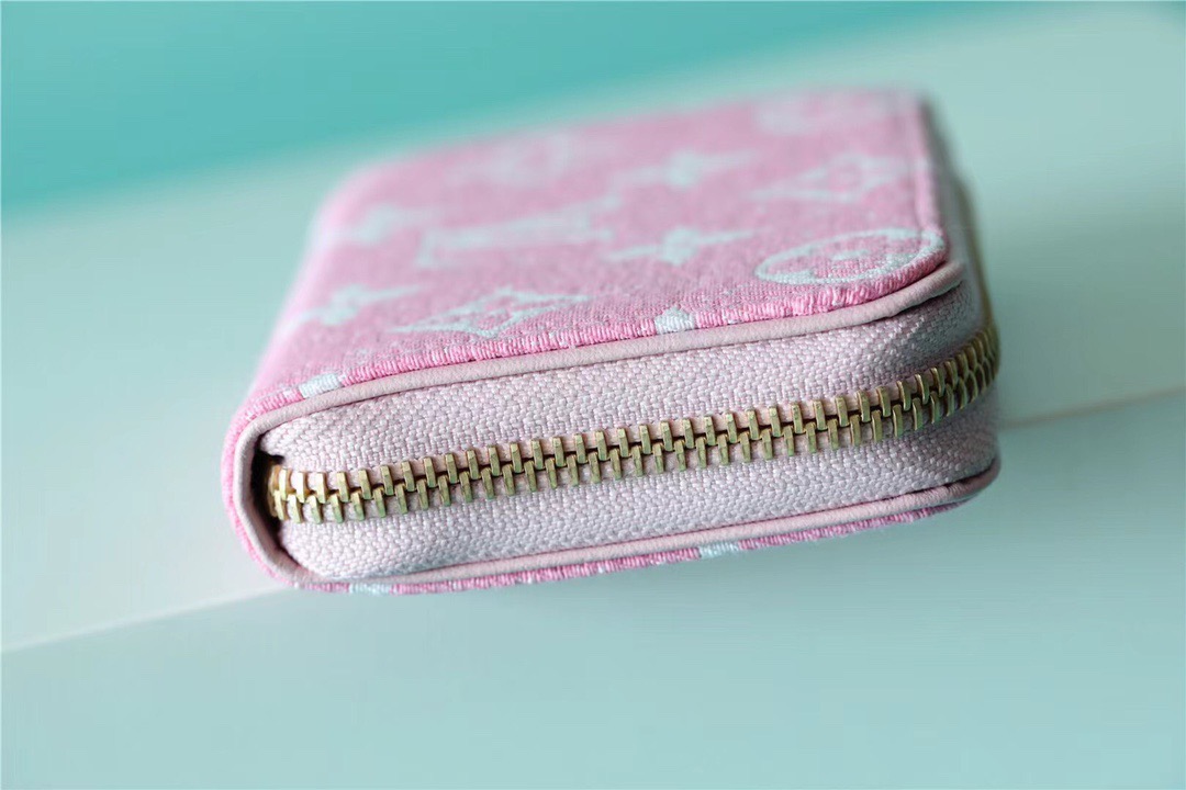 1:1 Replica Louis Vuitton Zippy Coin Purse Monogram Jacquard Denim Pink For Women, Women's Wallets 4.3in/11cm LV - Image 2