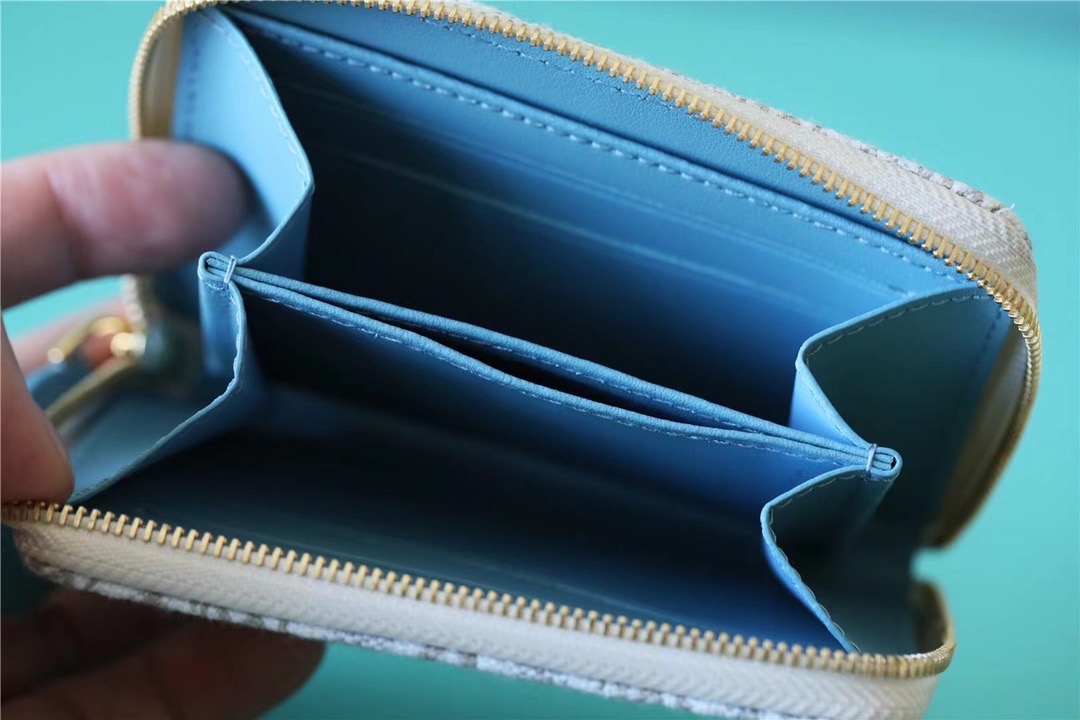 1:1 Replica Louis Vuitton Zippy Coin Purse Since 1854 Jacquard Canvas Ecru Blue For Women, Women's Wallets 4.3in/11cm LV - Image 7