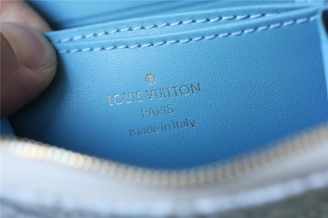 1:1 Replica Louis Vuitton Zippy Coin Purse Since 1854 Jacquard Canvas Ecru Blue For Women, Women's Wallets 4.3in/11cm LV - Image 3