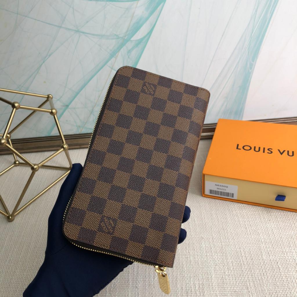 1:1 Replica Louis Vuitton Zippy Wallet Canvas Brown For Women, Women's Wallet 7.6in/19.5cm LV N60046 - Image 6