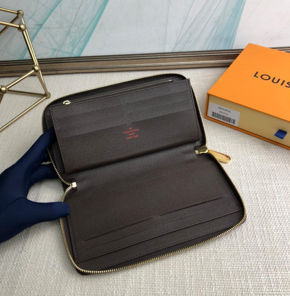 1:1 Replica Louis Vuitton Zippy Wallet Canvas Brown For Women, Women's Wallet 7.6in/19.5cm LV N60046