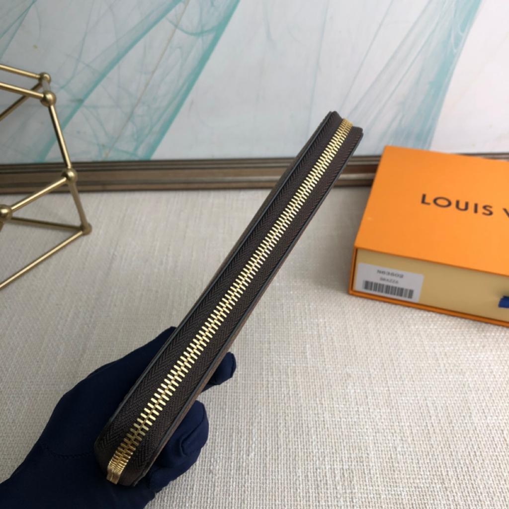 1:1 Replica Louis Vuitton Zippy Wallet Canvas Brown For Women, Women's Wallet 7.6in/19.5cm LV N60046 - Image 8