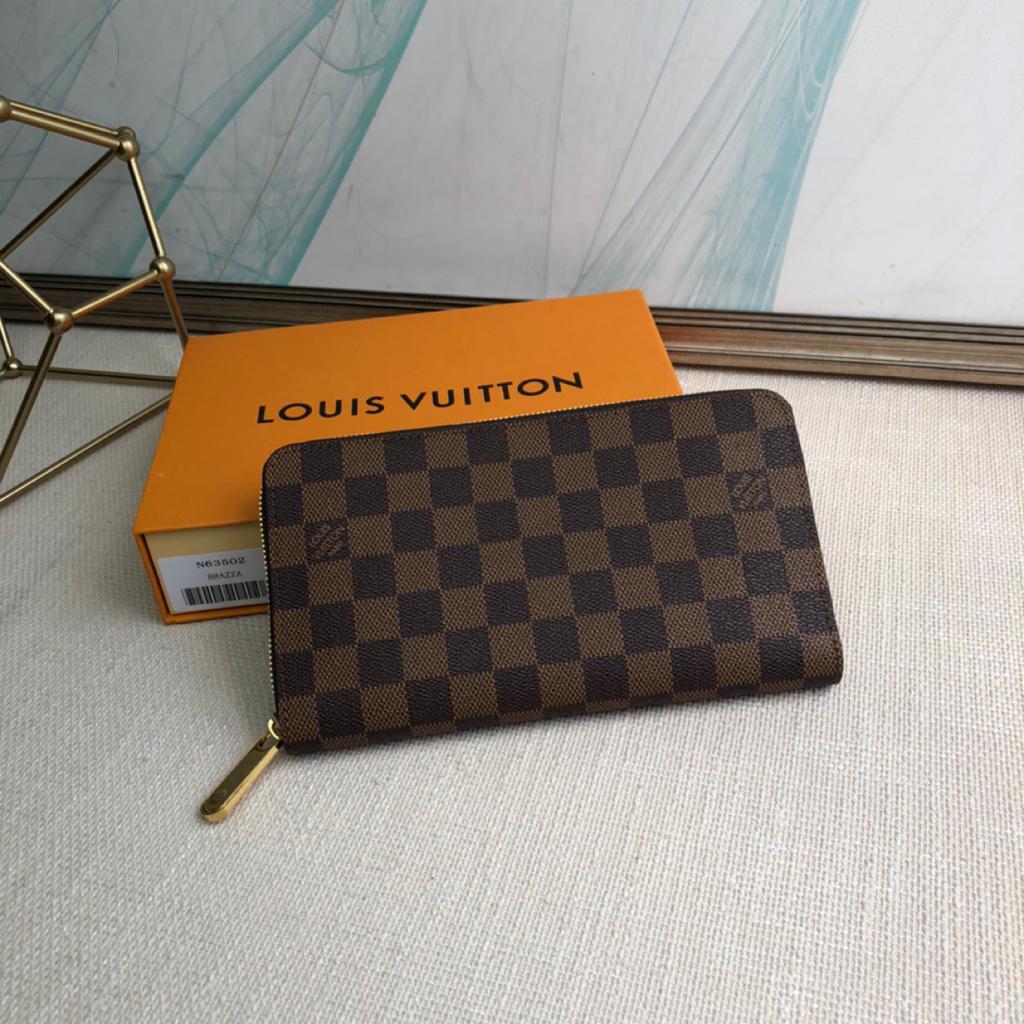 1:1 Replica Louis Vuitton Zippy Wallet Canvas Brown For Women, Women's Wallet 7.6in/19.5cm LV N60046