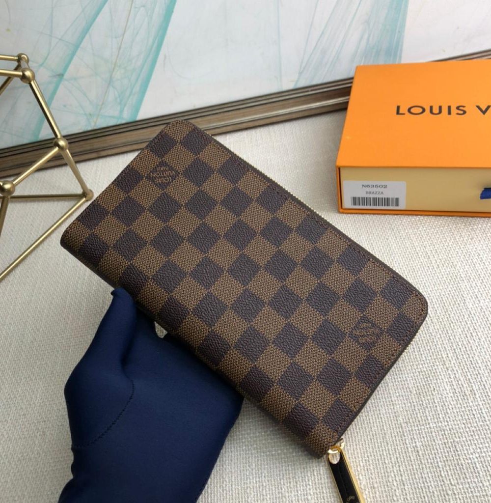 1:1 Replica Louis Vuitton Zippy Wallet Canvas Brown For Women, Women's Wallet 7.6in/19.5cm LV N60046