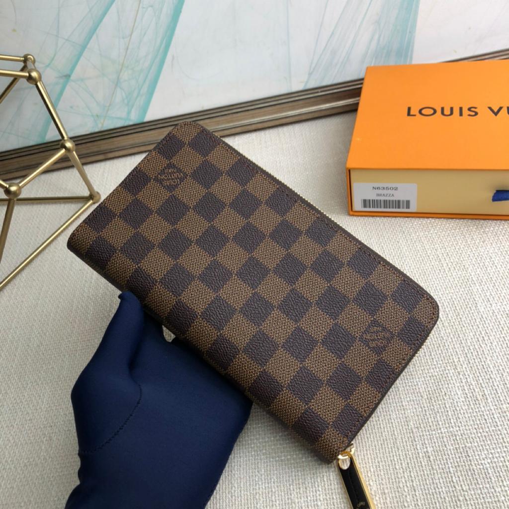 1:1 Replica Louis Vuitton Zippy Wallet Canvas Brown For Women, Women's Wallet 7.6in/19.5cm LV N60046 - Image 7