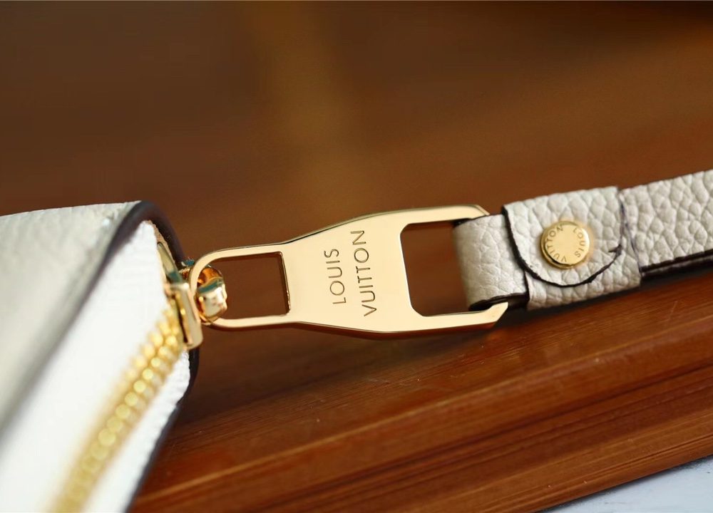 1:1 Replica Louis Vuitton Zippy Wallet Monogram Empreinte By The Pool Cream For Women, Women's Wallets 7.7in/19.5cm LV M80402