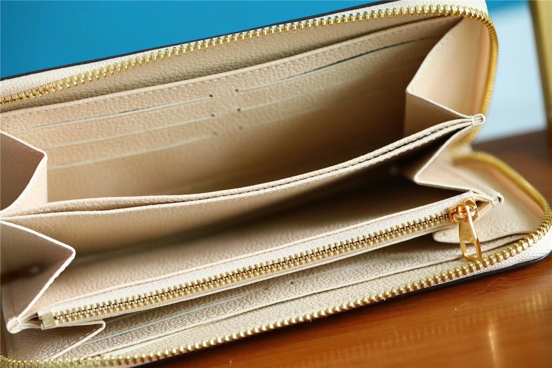 1:1 Replica Louis Vuitton Zippy Wallet Monogram Empreinte By The Pool Cream For Women, Women's Wallets 7.7in/19.5cm LV M80402 - Image 5