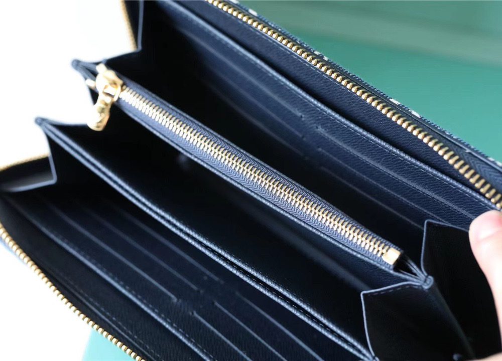 1:1 Replica Louis Vuitton Zippy Wallet Monogram Jacquard Denim Navy Blue For Women, Women's Wallets 7.7in/19.5cm LV 